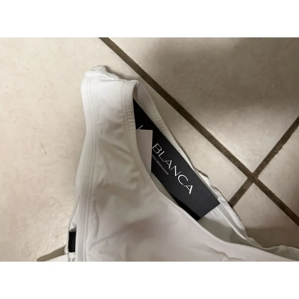 La Blanca White Bikini Bottoms Medium 6 Swim Bottoms Stretch
